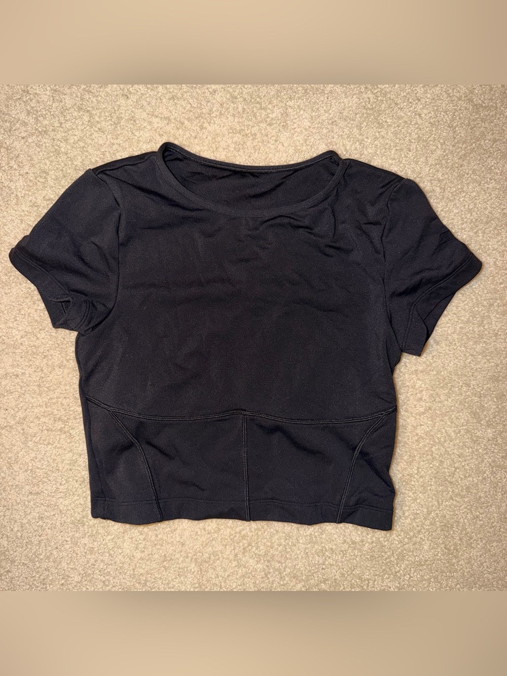 Gilly Hicks Black Short Sleeve Crop Active Tee